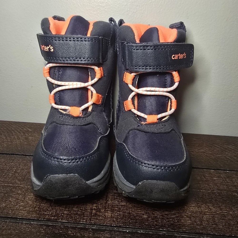 TODDLER BOY'S CARTER'S NAVY SNOW BOOTS 8 SHOES - Picture 4 of 10